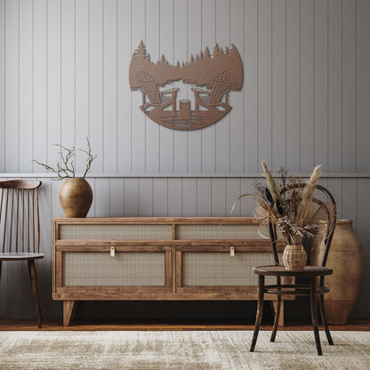 Lake & Mountain Scene Metal Wall Art