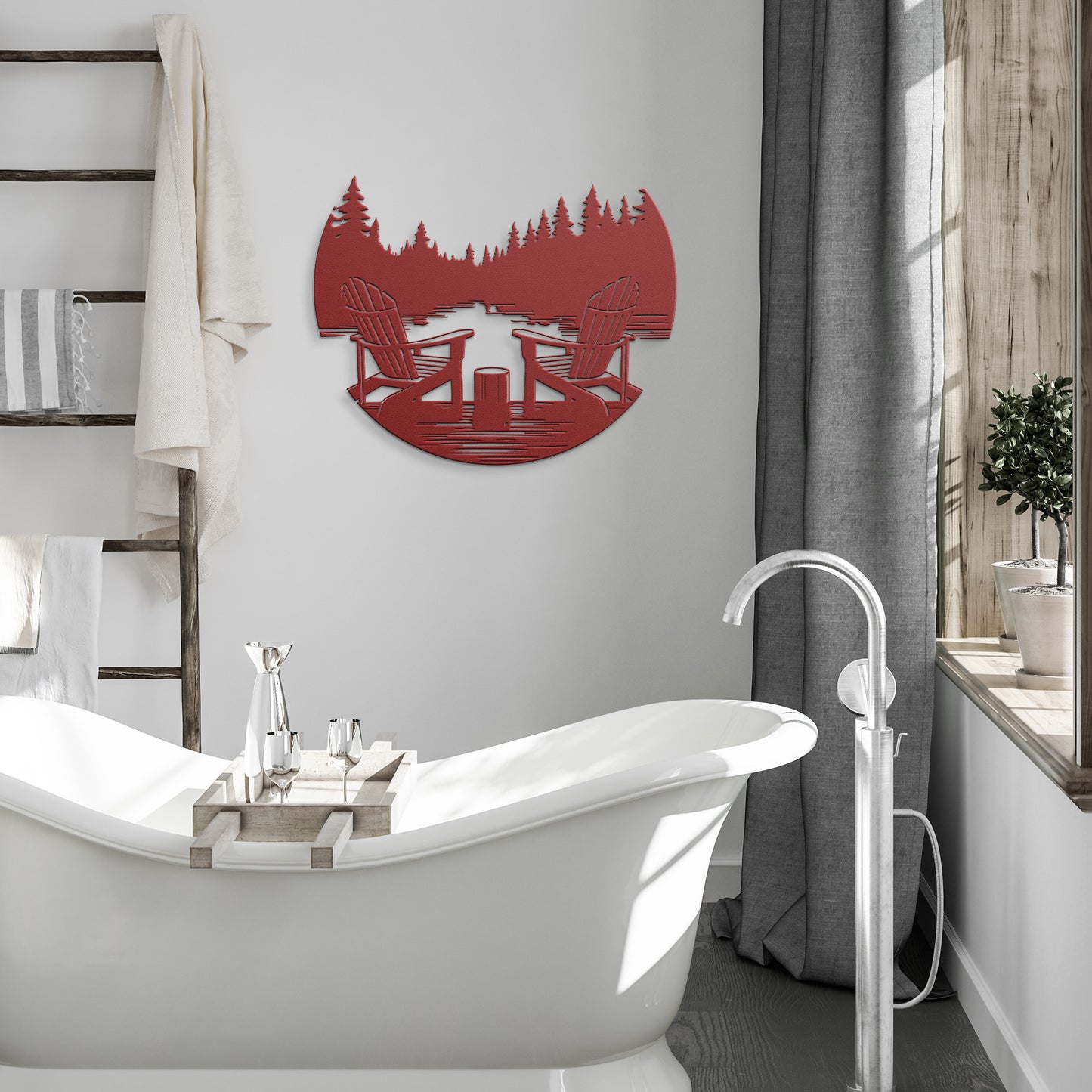 Lake & Mountain Scene Metal Wall Art