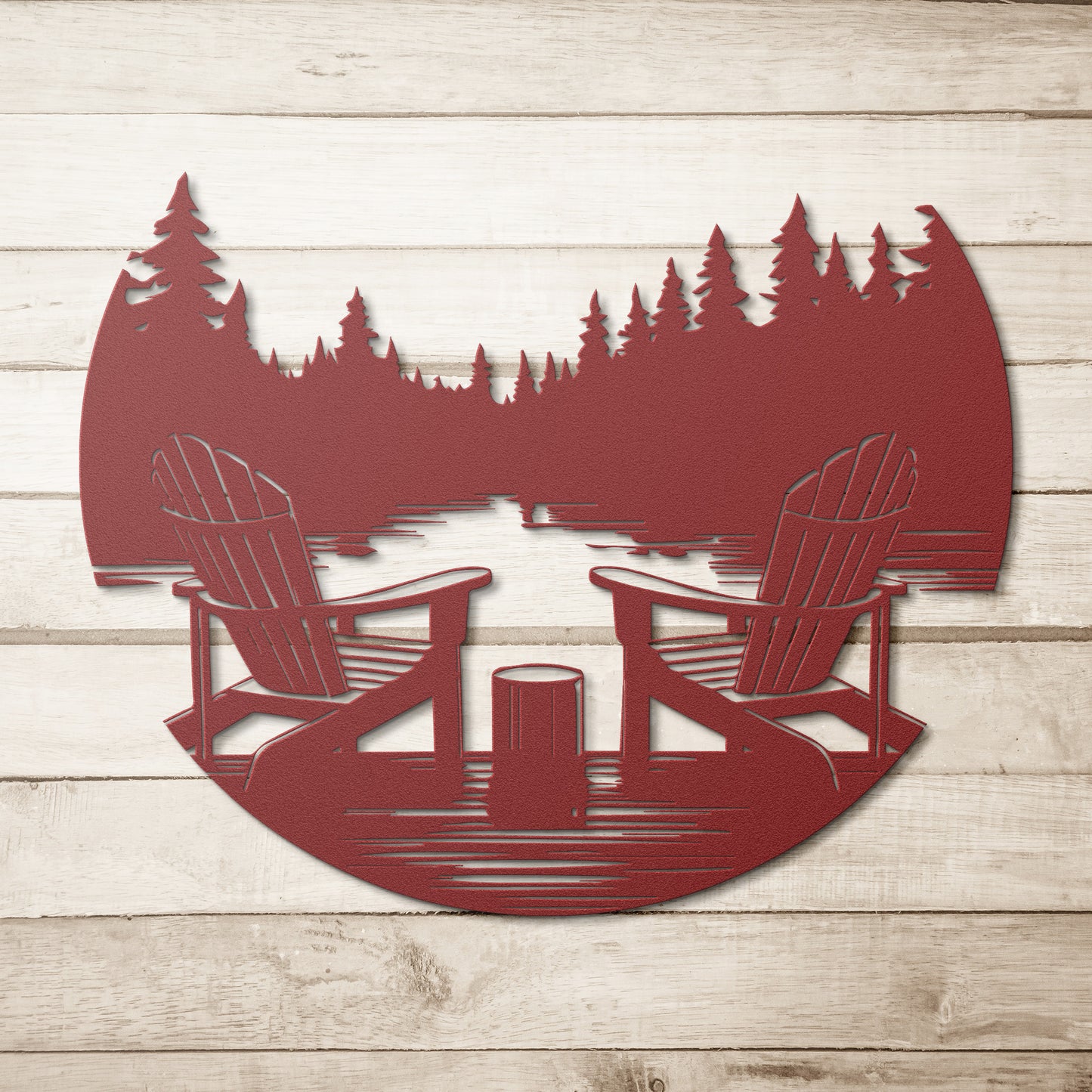 Lake & Mountain Scene Metal Wall Art
