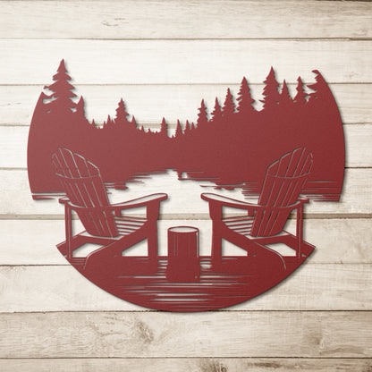 Lake & Mountain Scene Metal Wall Art