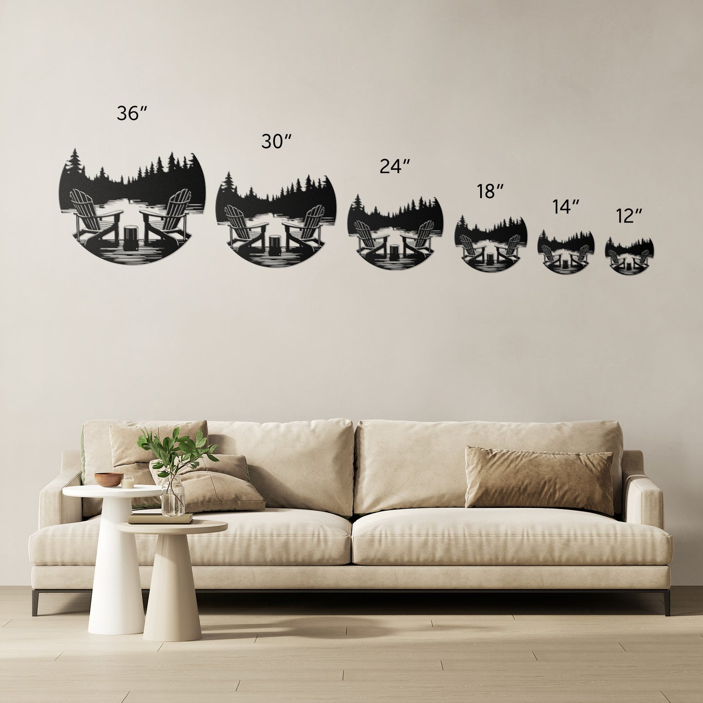 Lake & Mountain Scene Metal Wall Art