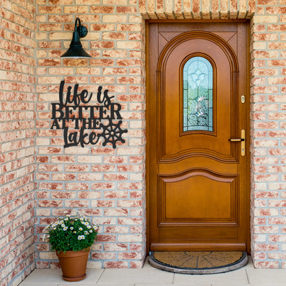 "Life Is Better At The Lake" Metal Wall Art