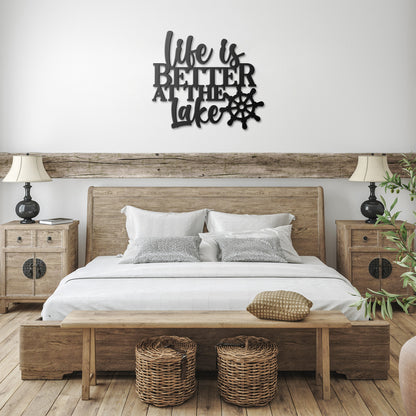 "Life Is Better At The Lake" Metal Wall Art