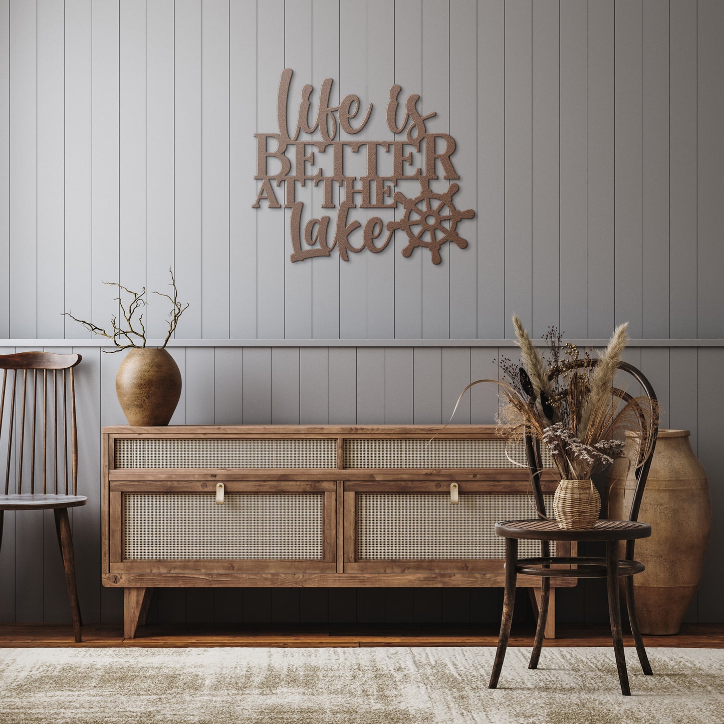 "Life Is Better At The Lake" Metal Wall Art