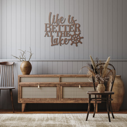 "Life Is Better At The Lake" Metal Wall Art