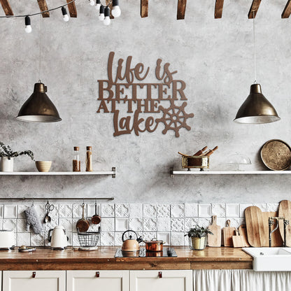 "Life Is Better At The Lake" Metal Wall Art