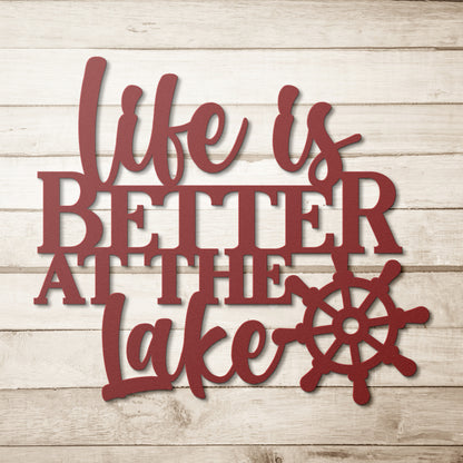 "Life Is Better At The Lake" Metal Wall Art