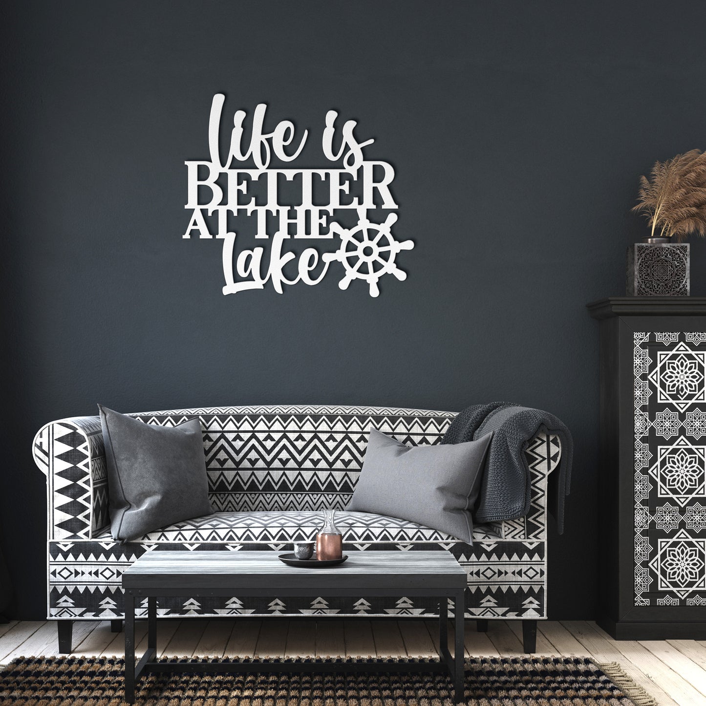 "Life Is Better At The Lake" Metal Wall Art