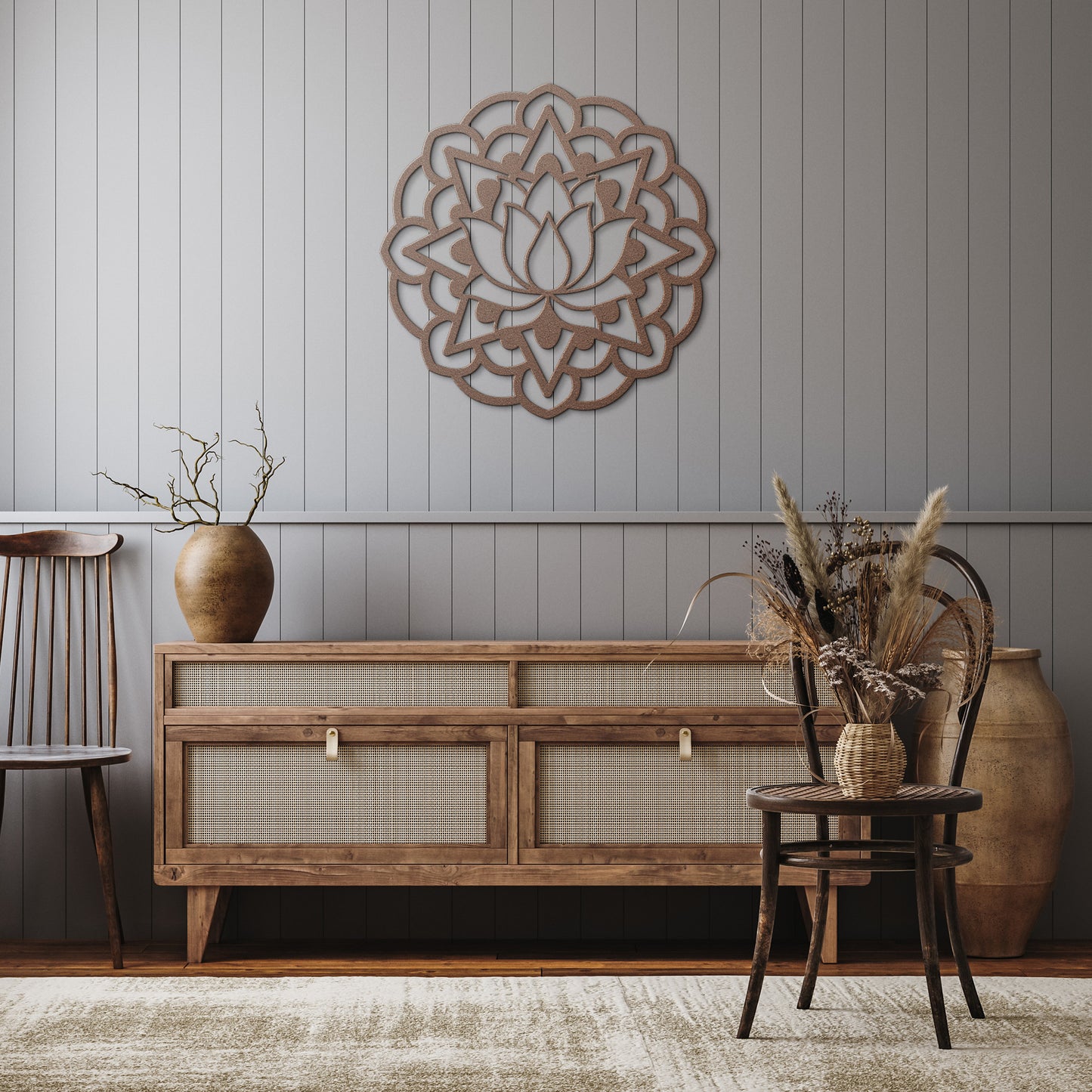 Lotus Circular Metal Wall Art