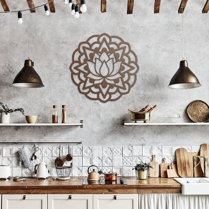 Lotus Circular Metal Wall Art