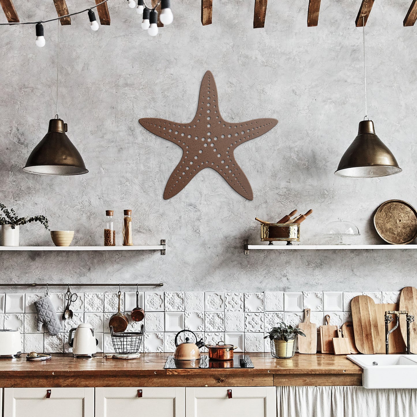 Marine Starfish Metal Wall Art