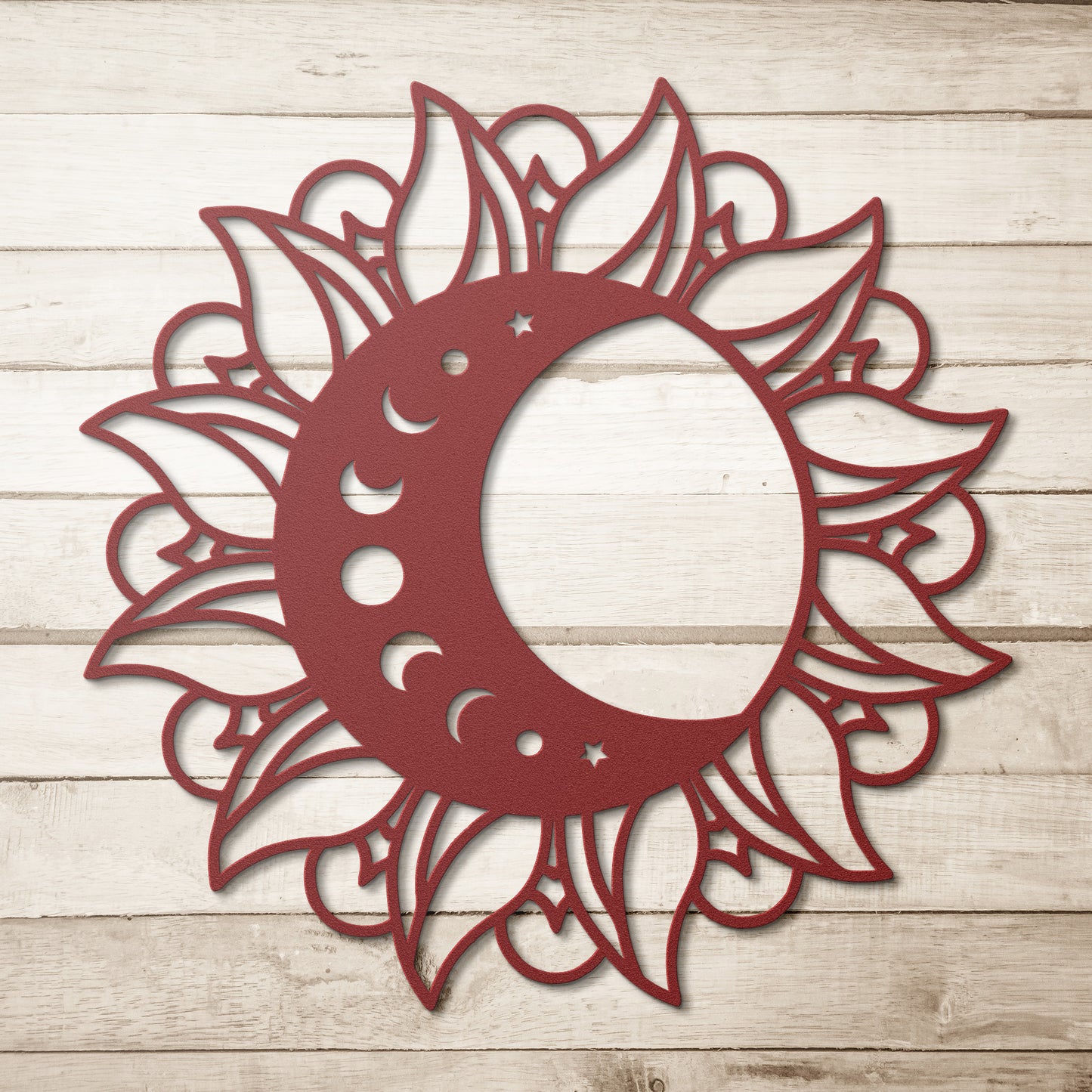 Celestial Moon in Sun Metal Wall Art