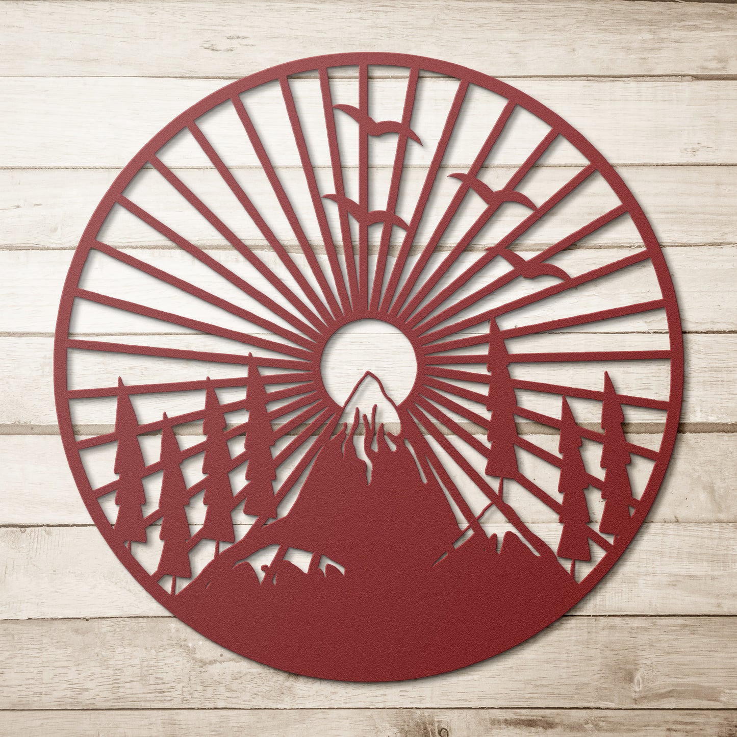 Mountain With Sunrise Metal Wall Art