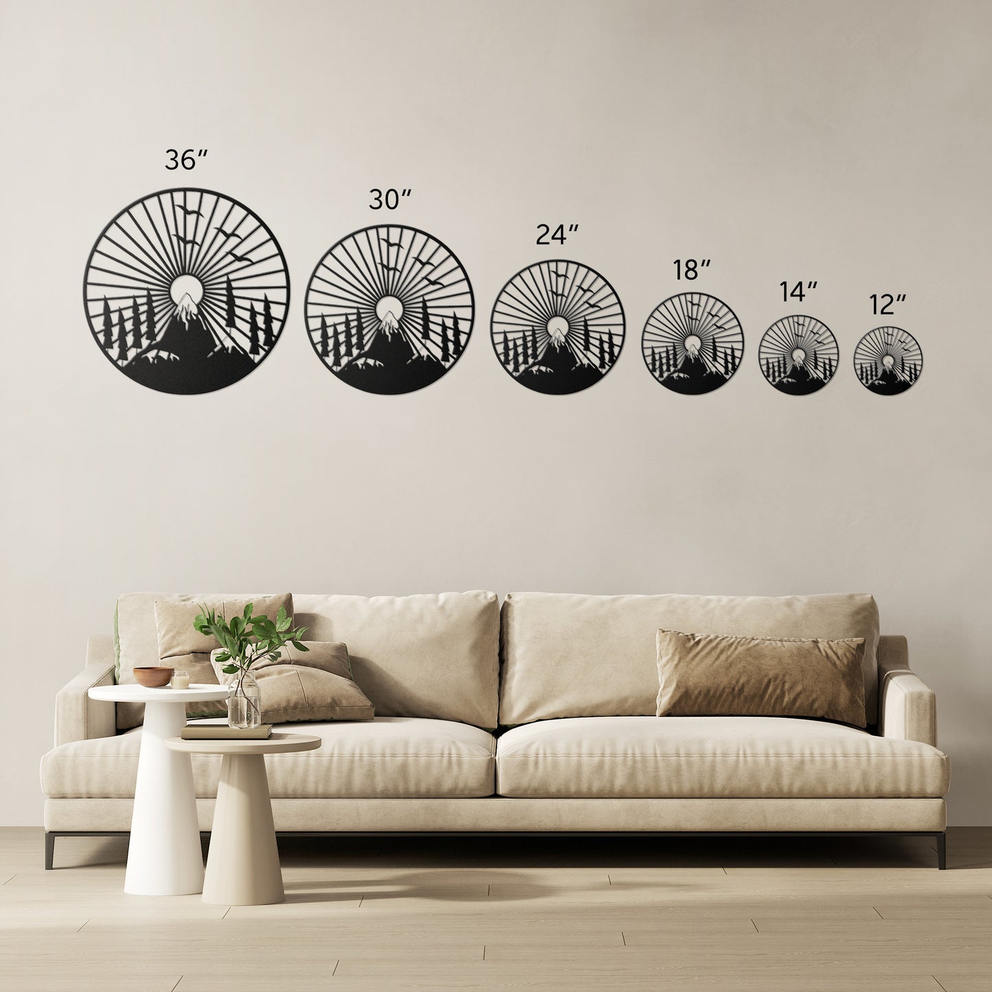 Mountain With Sunrise Metal Wall Art