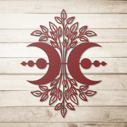 Mystical Floral Moon Metal Wall Art