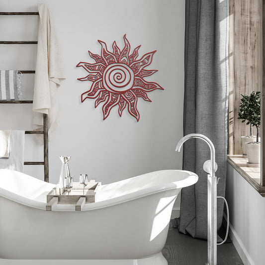 Spiral Whimsical Sun Metal Wall Art