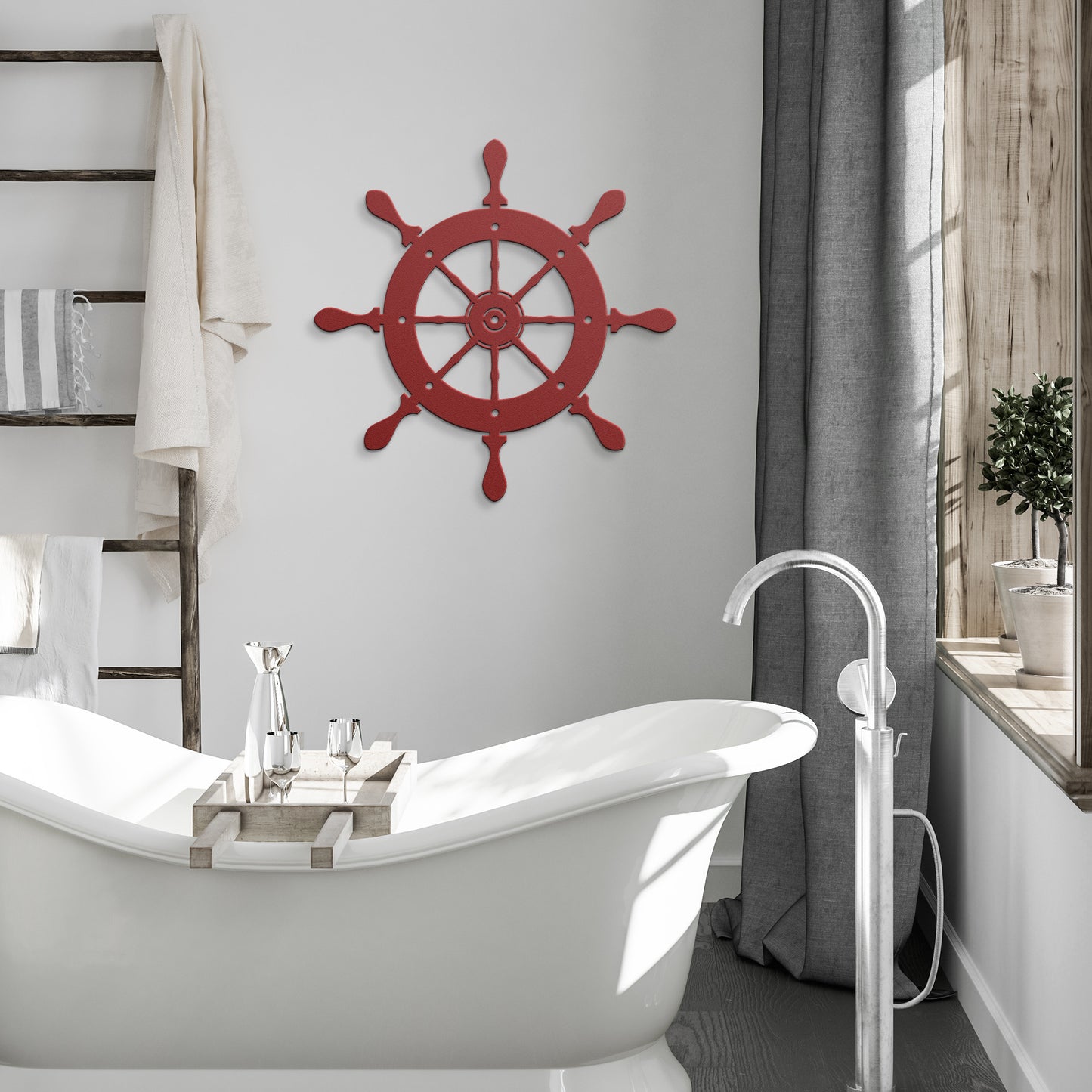 Nautical Wheel Metal Wall Art