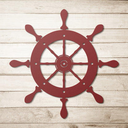 Nautical Wheel Metal Wall Art