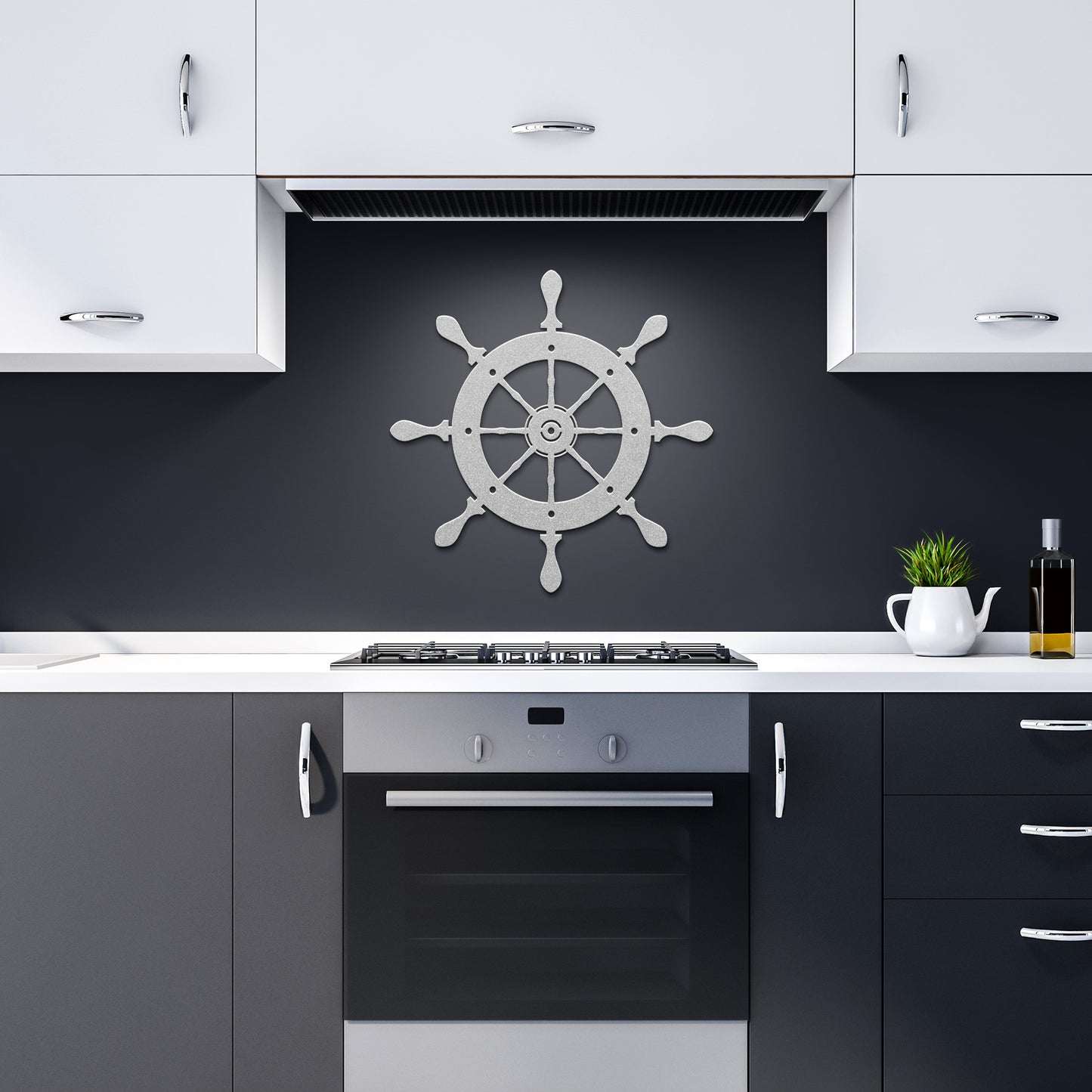 Nautical Wheel Metal Wall Art