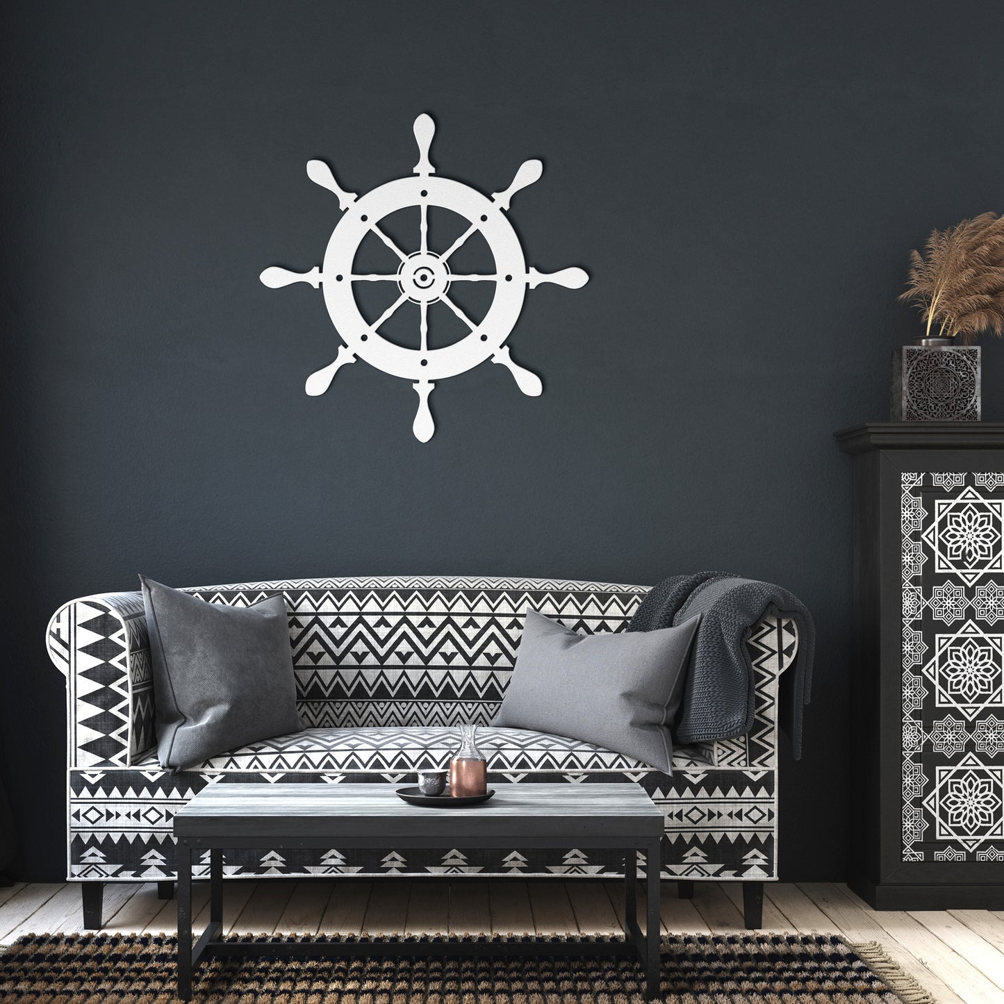 Nautical Wheel Metal Wall Art