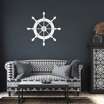 Nautical Wheel Metal Wall Art