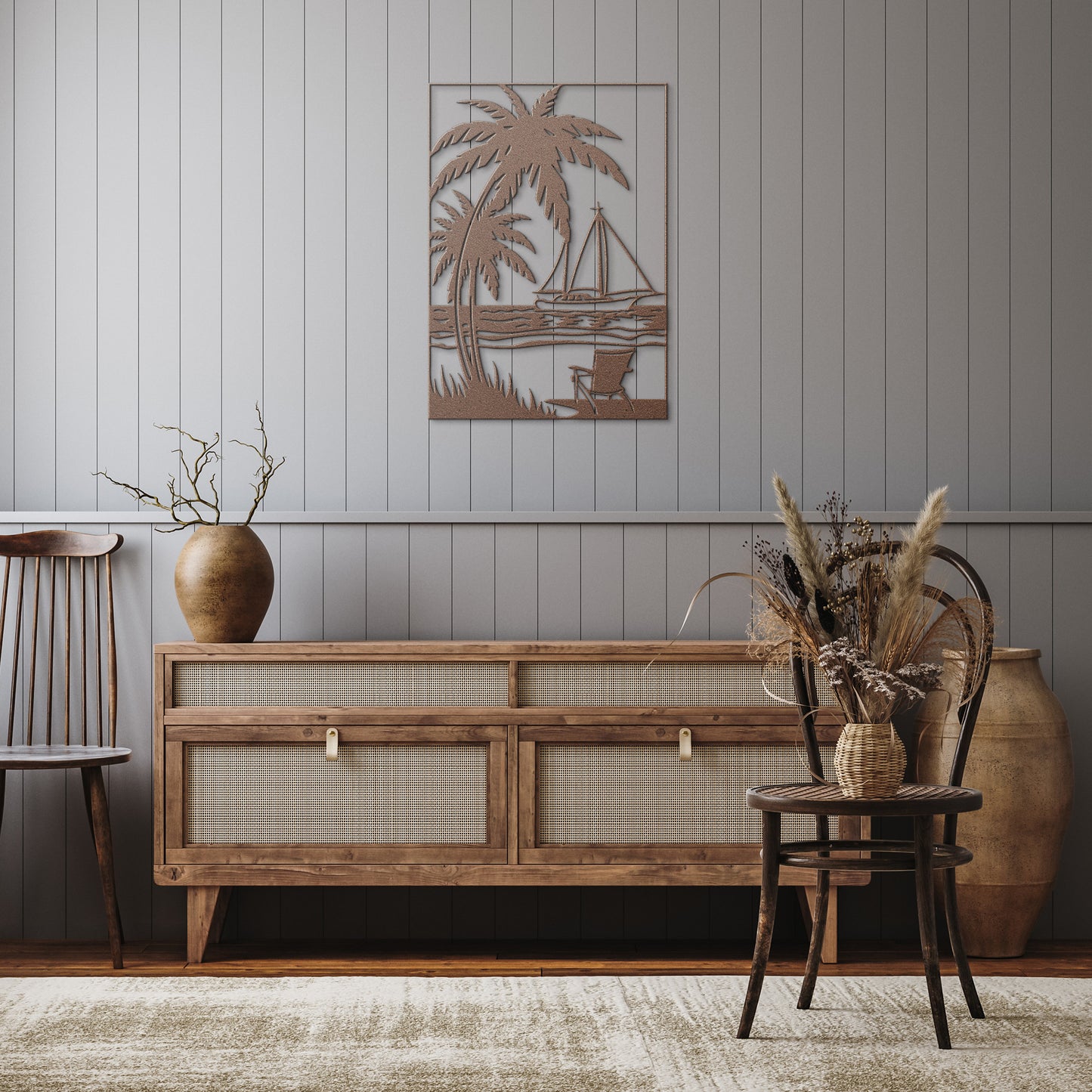 Sailboat Scene Metal Wall Art