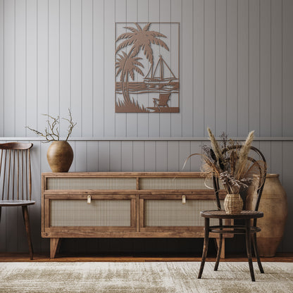 Sailboat Scene Metal Wall Art