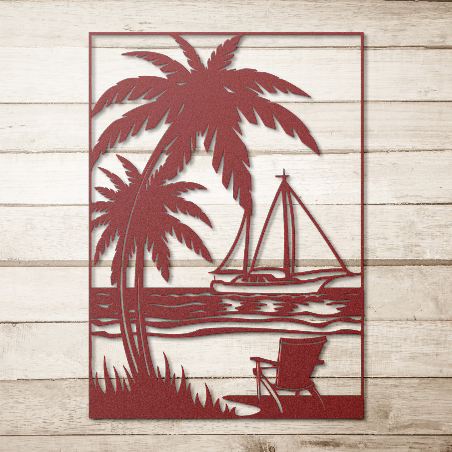 Sailboat Scene Metal Wall Art