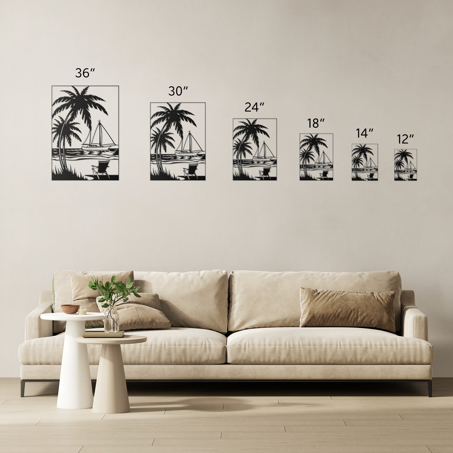 Sailboat Scene Metal Wall Art