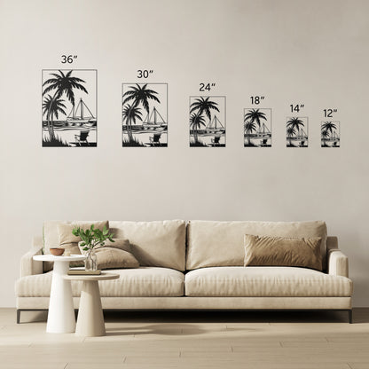 Sailboat Scene Metal Wall Art