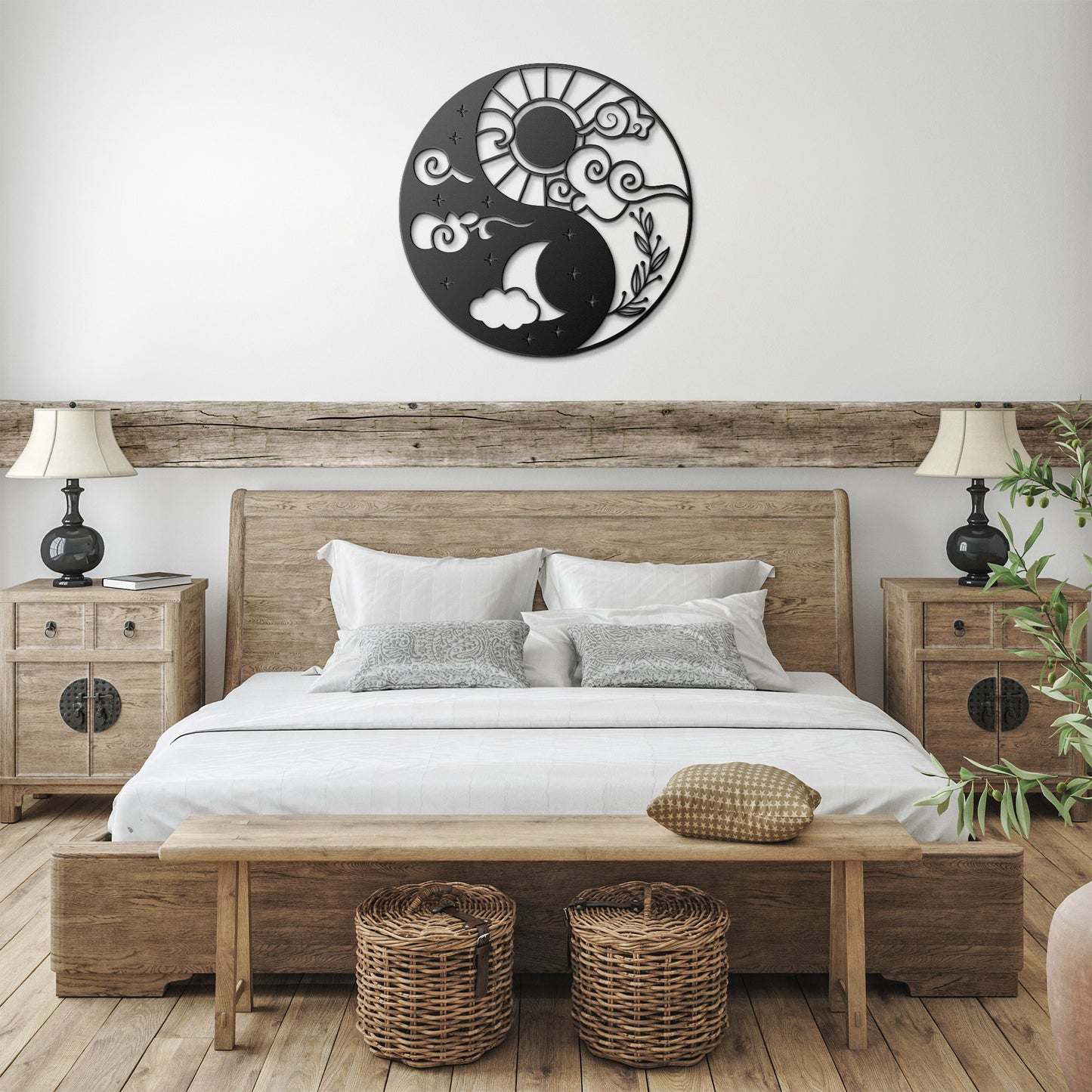 Sun & Moon Ying Yang Metal Wall Art