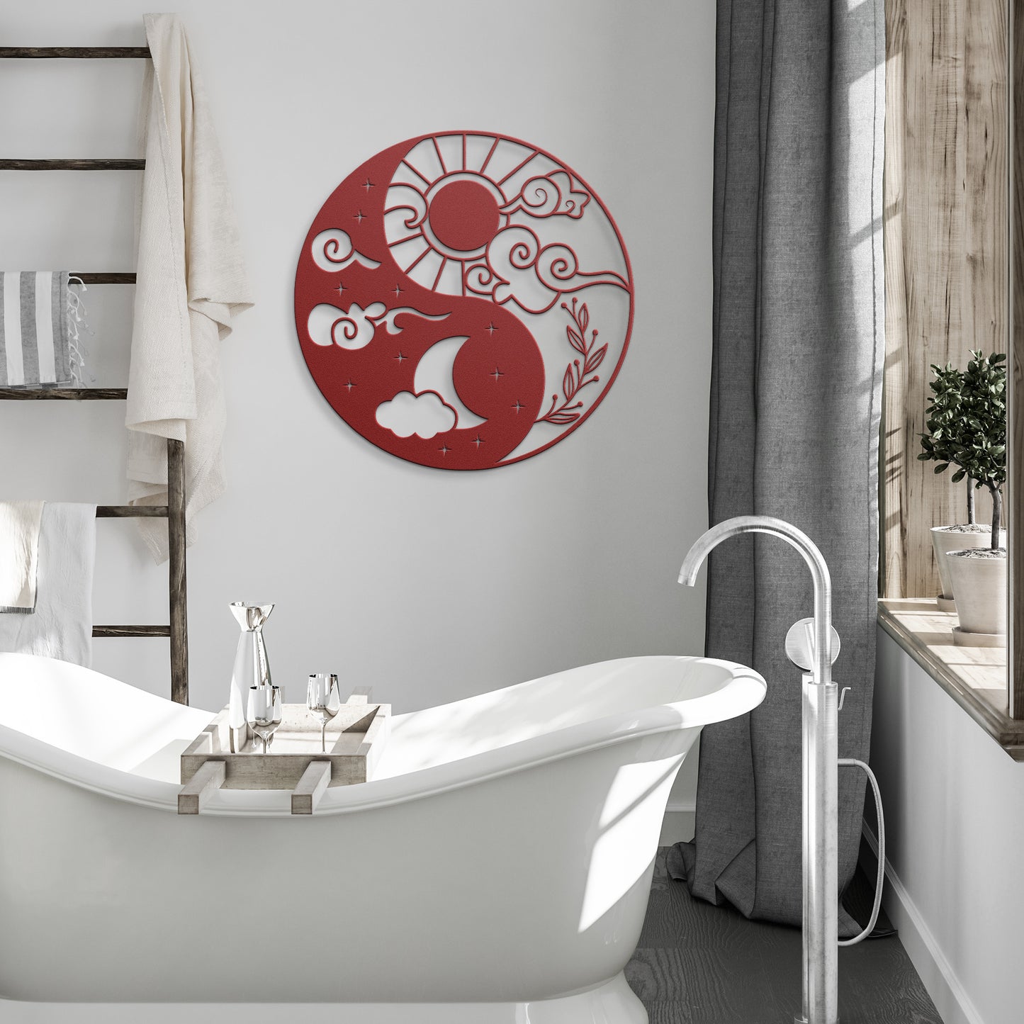 Sun & Moon Ying Yang Metal Wall Art