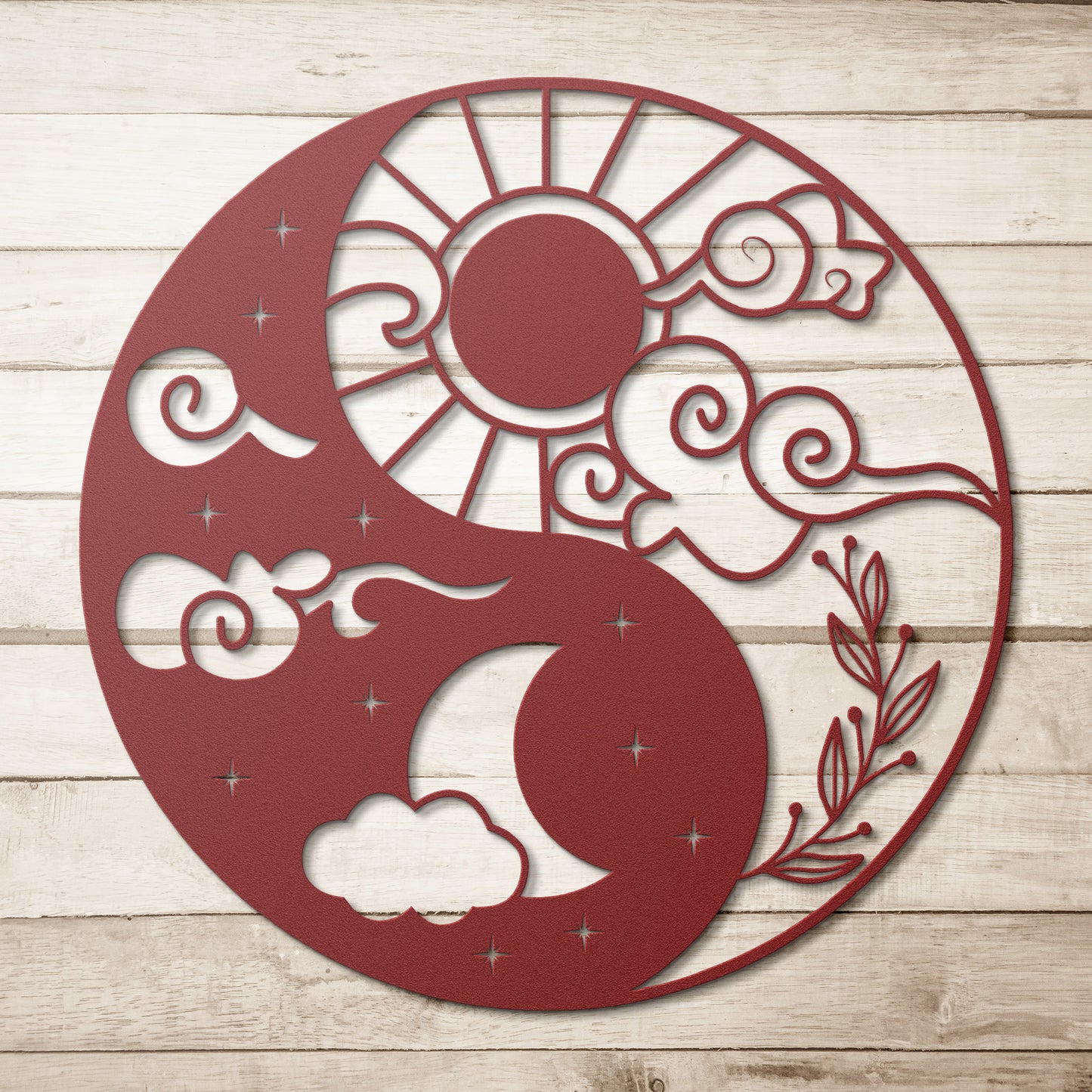 Sun & Moon Ying Yang Metal Wall Art