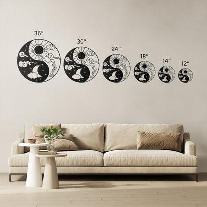 Sun & Moon Ying Yang Metal Wall Art