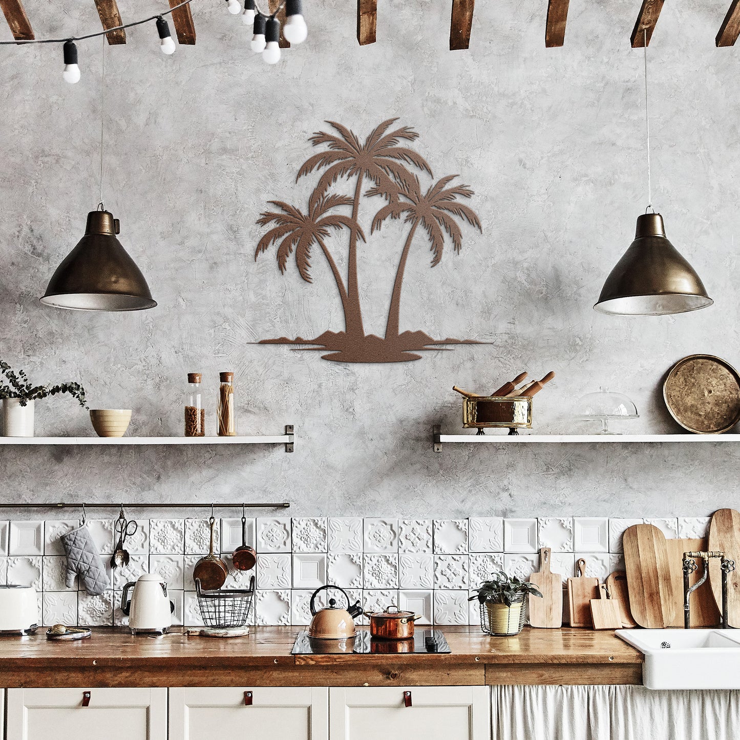Tropical Palm Trees Metal Wall Art