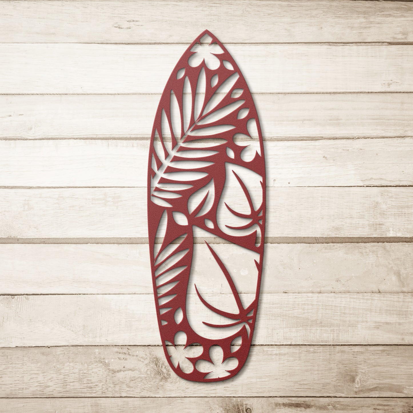 Tropical Surfboard Metal Wall Art