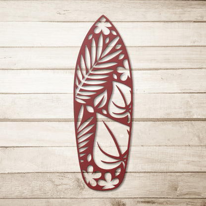 Tropical Surfboard Metal Wall Art
