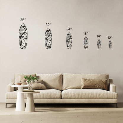 Tropical Surfboard Metal Wall Art