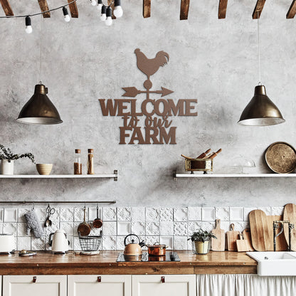 "Welcome To Our Farm" Metal Wall Art