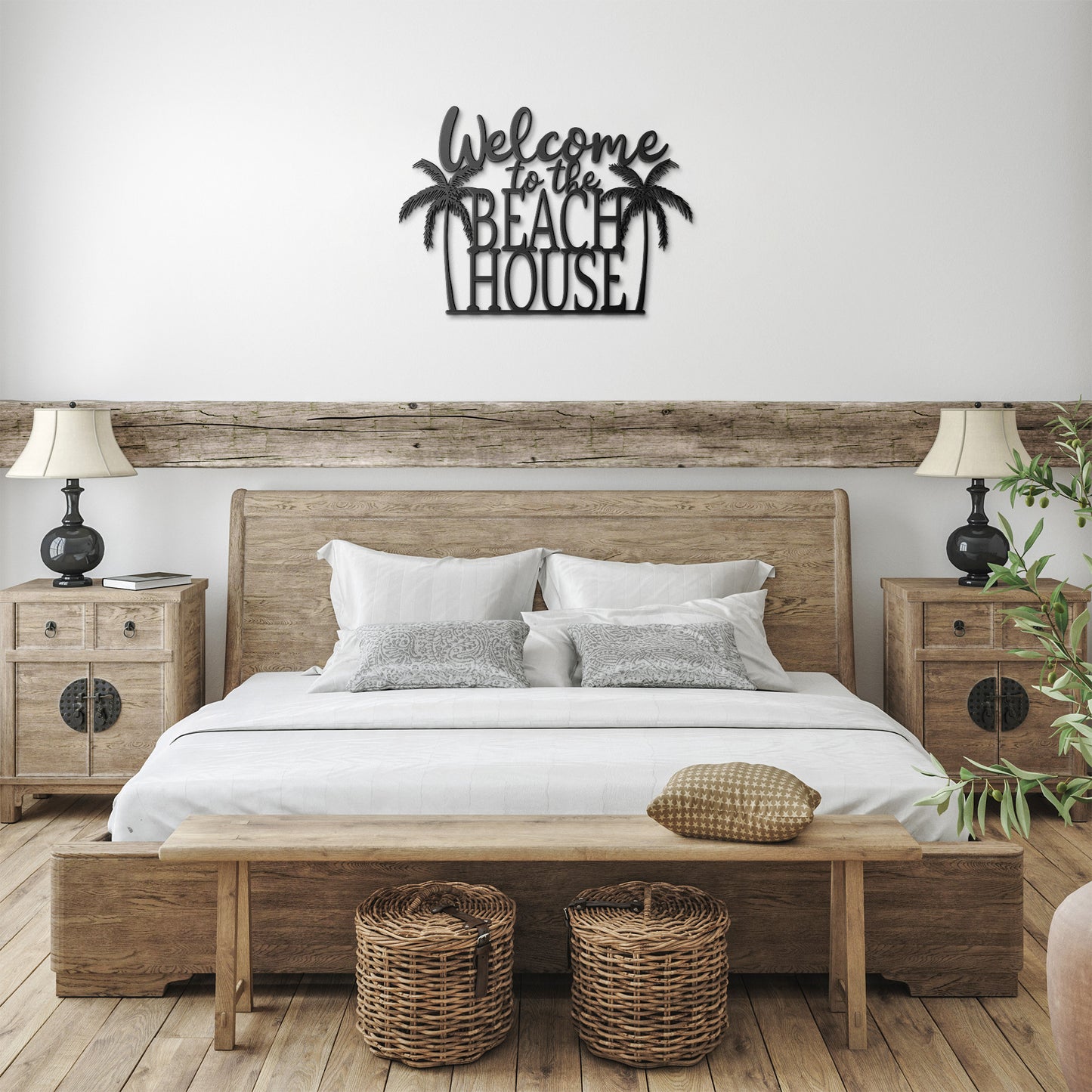 "Welcome To The Beach House" Metal Wall Art