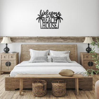 "Welcome To The Beach House" Metal Wall Art