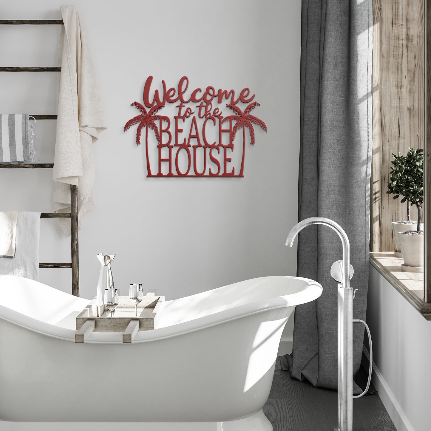 "Welcome To The Beach House" Metal Wall Art