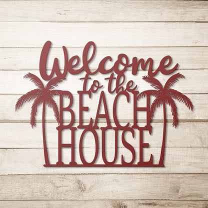 "Welcome To The Beach House" Metal Wall Art