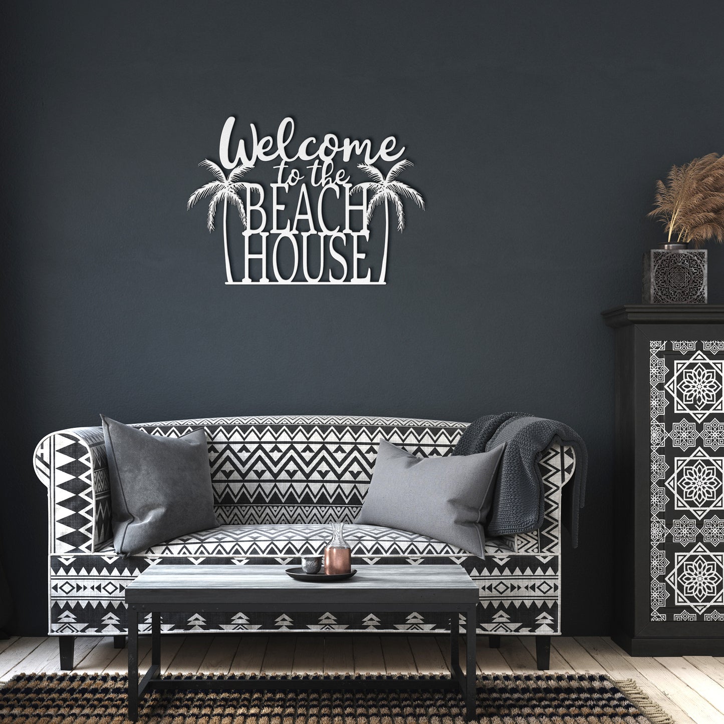 "Welcome To The Beach House" Metal Wall Art